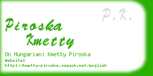 piroska kmetty business card